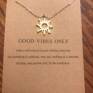 Indie Golden Sun GOOD VIBES ONLY Necklace
